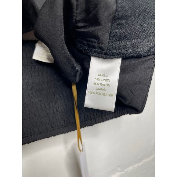 NEW House of Harlow 1960 Black Linen Blend Cropped Knot Tank Size Medium - Picture 5 of 8